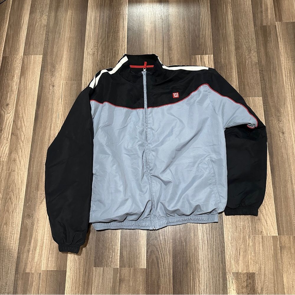 Vintage Wilson Black and Gray Windbreaker XL